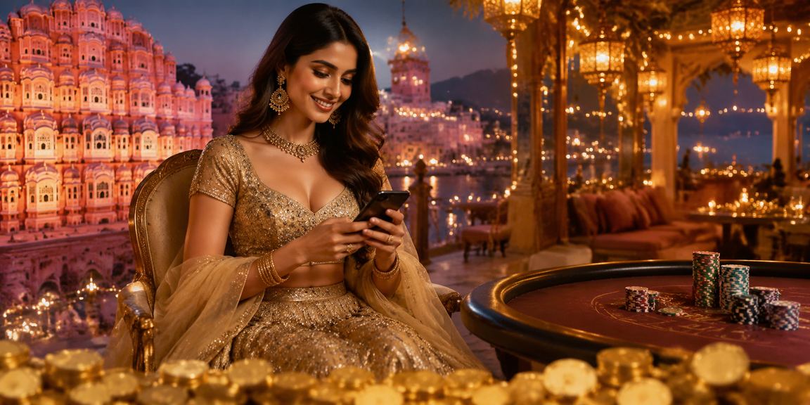 Modern online casino and betting platform portrayed with Jaipur landmarks